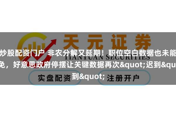 炒股配资门户 非农分解又延期！职位空白数据也未能避免，好意思政府停摆让关键数据再次"迟到"